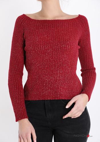 lurex Sweater boat neckline