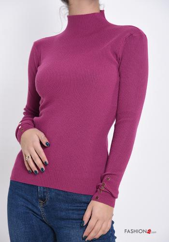 Ribbed Rollneck with buttons