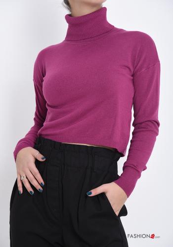 Maglione corto a collo alto