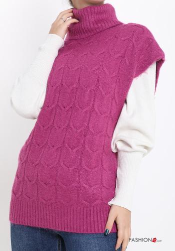 Maglione senza maniche a collo alto