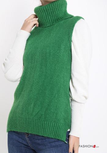 Maglione senza maniche a collo alto