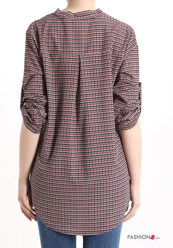 Blusa escote v Estampado pata de gallo con botones - ph 2
