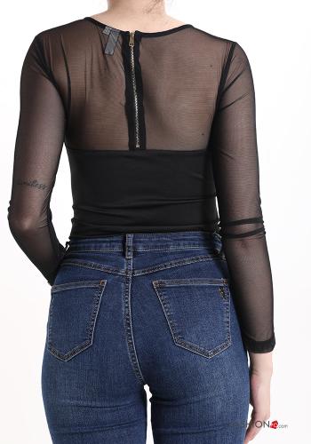 Body ecopelle tulle con zip - ph 2