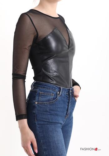 Body ecopelle tulle con zip - ph 3
