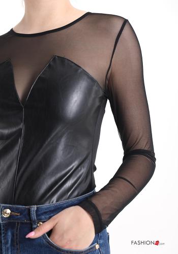 Body ecopelle tulle con zip - ph 4