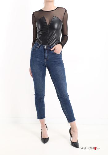 Body ecopelle tulle con zip - ph 6