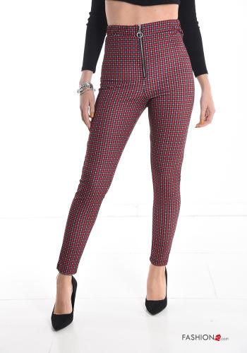 Vichy Muster Leggings mit Reißverschluss - ph 1