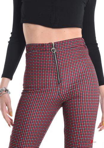 Vichy Muster Leggings mit Reißverschluss - ph 4