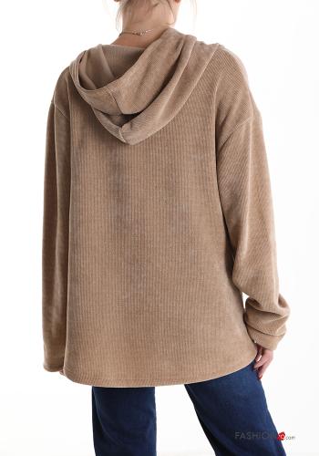Felpa con zip con tasche con cappuccio - ph 2