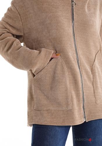 Felpa con zip con tasche con cappuccio - ph 4