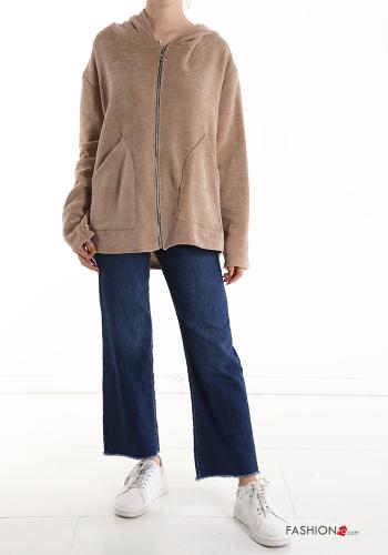 Felpa con zip con tasche con cappuccio - ph 5