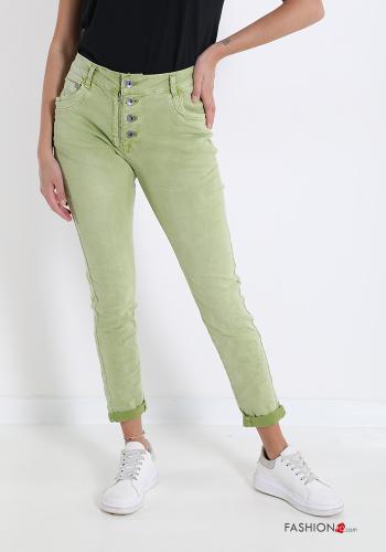 Jeans in Cotone  con tasche con bottoni con zip - ph 1