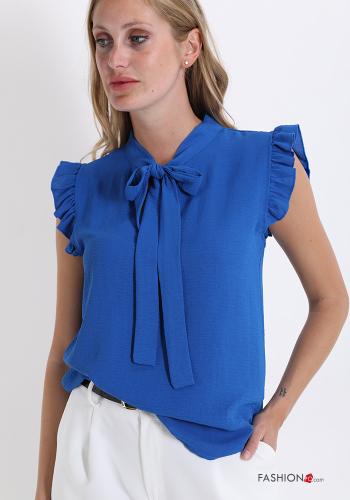 Blusa  con fiocco con balze scollo a V - ph 1