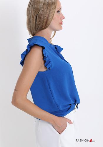 Blusa  con fiocco con balze scollo a V - ph 3