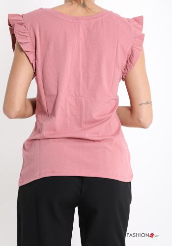 12-piece pack ruffle sleeve Cotton T-shirt - ph 2