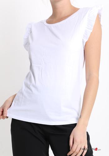 12-piece pack ruffle sleeve Cotton T-shirt - ph 6