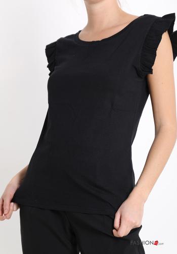 12-piece pack ruffle sleeve Cotton T-shirt - ph 7