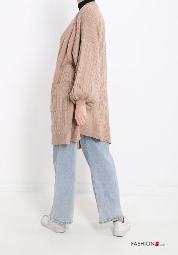 puff sleeve Cardigan with pockets - ph 2