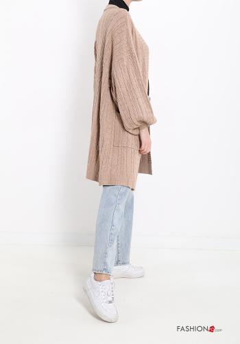 puff sleeve Cardigan with pockets - ph 3