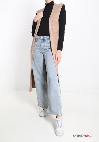 Cardigan senza maniche con tasche