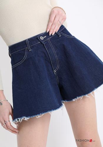 Pantaloncino Short in Cotone  con bottoni con tasche - ph 4