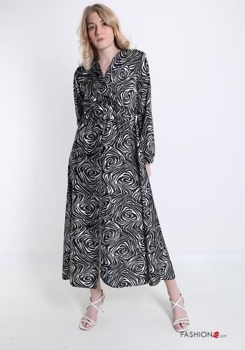 Dress  v-neck Optical print - ph 1