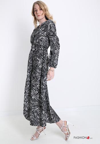 Dress  v-neck Optical print - ph 3