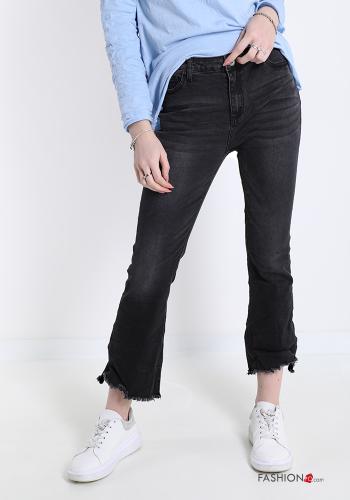 Jeans in Cotton  with pockets with fringes - ph 1