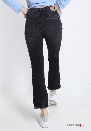 Jeans in Cotton  with pockets with fringes - ph 2