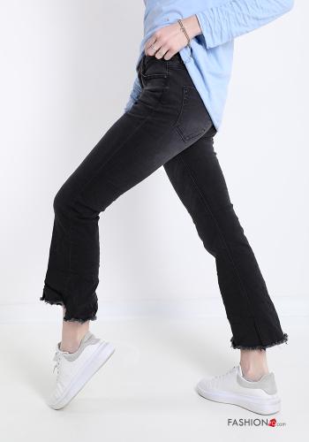 Jeans in Cotton  with pockets with fringes - ph 3