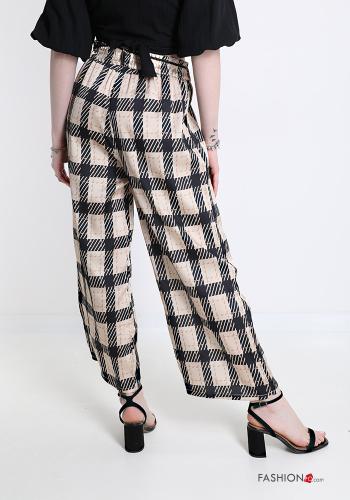 Trousers  with belt with pockets Vichy checked print - ph 2