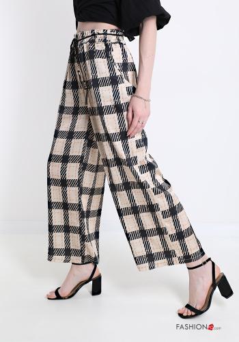 Trousers  with belt with pockets Vichy checked print - ph 3