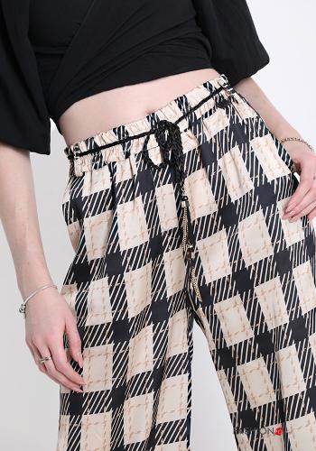 Trousers  with belt with pockets Vichy checked print - ph 4