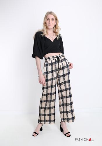 Trousers  with belt with pockets Vichy checked print - ph 5