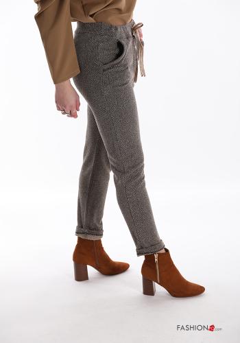 Trousers in Cotton  with pockets with ribbon lurex - ph 3