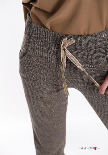 Trousers in Cotton  with pockets with ribbon lurex - ph 4