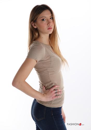 T-shirt  mit Knöpfen V-Ausschnitt - ph 3