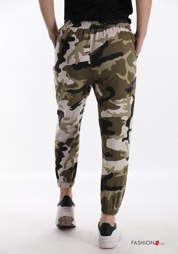 Pantalónes de Algodón  con bolsillos Estampado camuflaje - ph 2