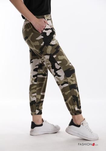 Pantalónes de Algodón  con bolsillos Estampado camuflaje - ph 3