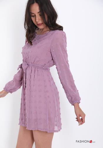 Vestido  con cinturón Estampado de lunares - ph 3