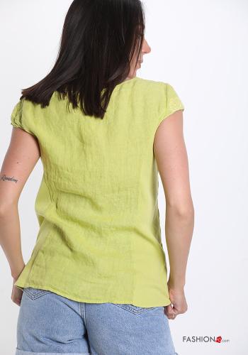 T-shirt in Linen Embroidered pattern - ph 2