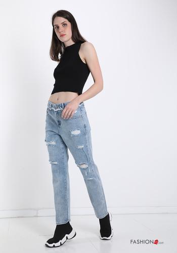 Cotton Jeans with pockets with fringes - ph 5