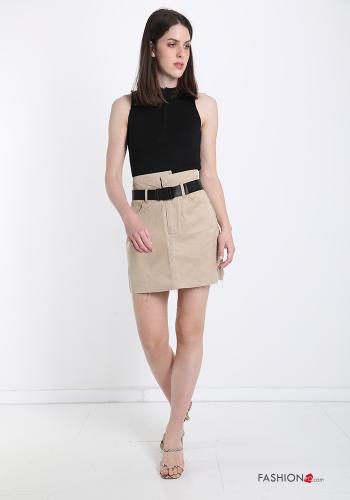 Minigonna in Cotone con cintura con tasche - ph 5