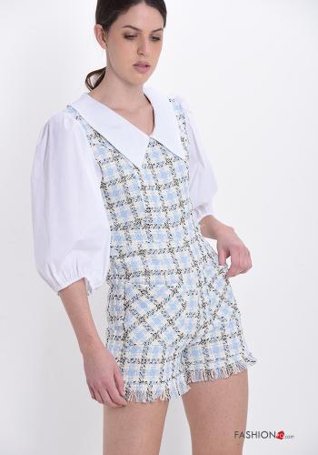Mono de Algodón Estampado Vichy con bolsillos con flecos - ph 3