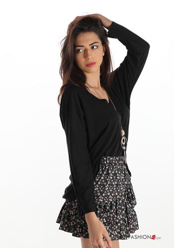 Long sleeved top  with necklace v-neck - ph 3