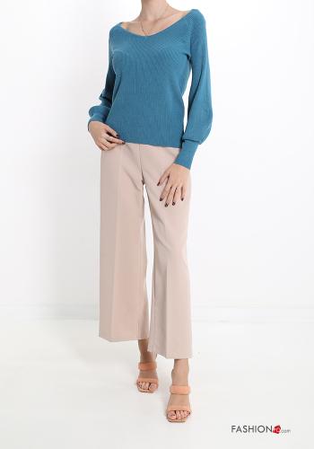 Maglione costine scollo a V - ph 5