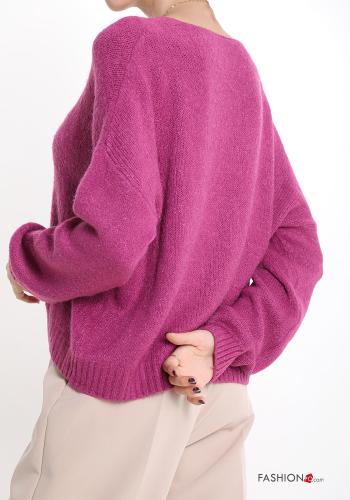 Strickjacke mit Knöpfen mit Strasssteinen mit V-Ausschnitt - ph 2
