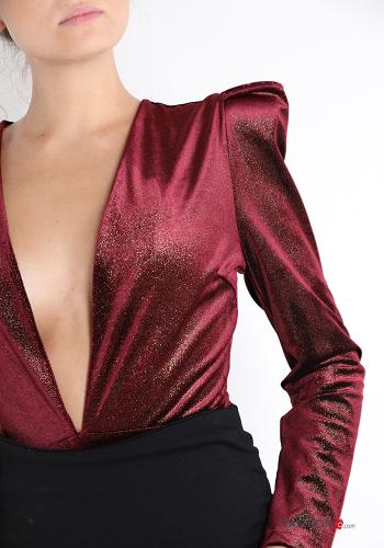 Body lurex in velluto scollo a V - ph 5