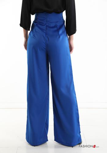 ausgestellte wide leg Satin Hose mit Reißverschluss - ph 2