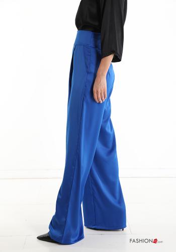 ausgestellte wide leg Satin Hose mit Reißverschluss - ph 3